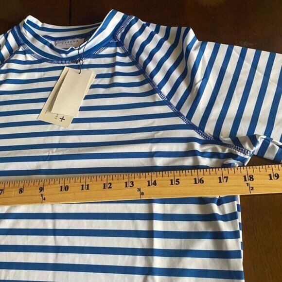 Cabana Life Women’s Striped UPF 50+ Long Sleeve Shirt swim pool sports Large New - Picture 7 of 16